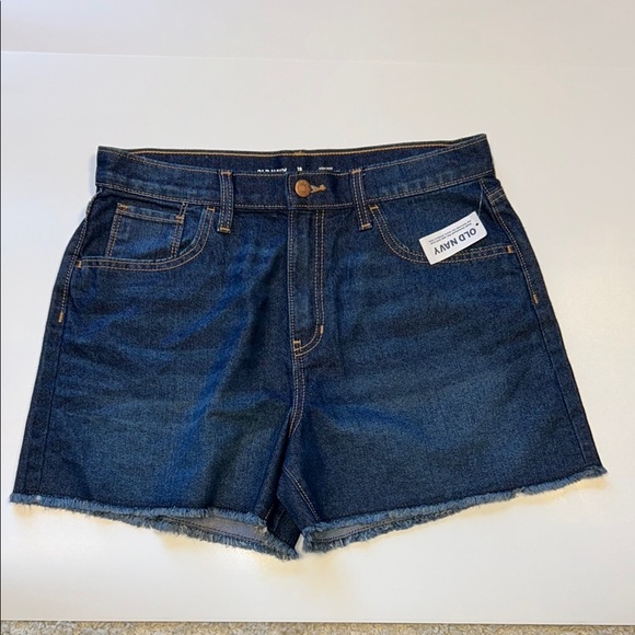 Girls Plus Size 18 Old Navy High Rise Denim blue jean shorts NWT - Picture 1 of 3